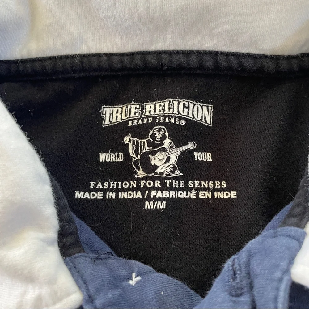 True Religion rugby preppy long sleeve shirt M